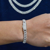 GL 8mm 925 Silver Moissanite Cuban Chain